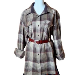 PENDLETON Western Cut Snap Brown Plaid Canyon Shirt L
